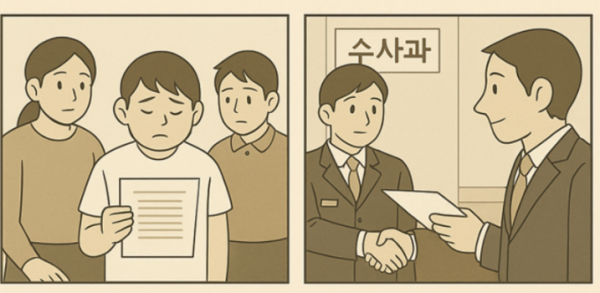 학교폭력 신고가 접수되는 상황을 표현한 일러스트